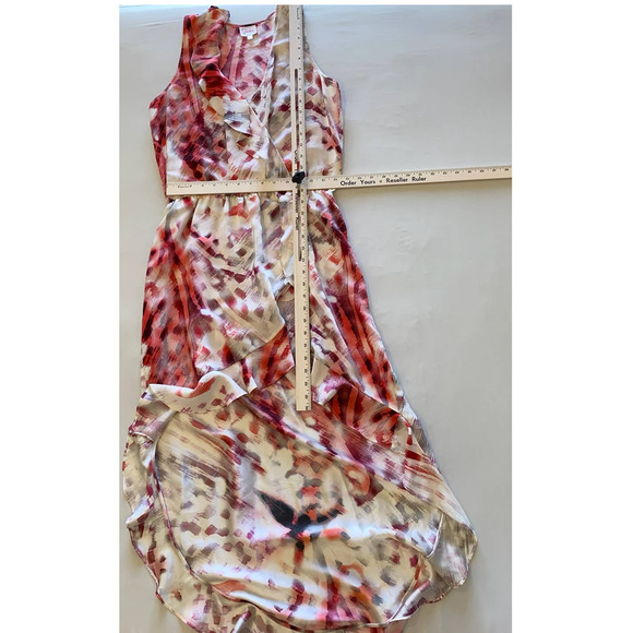 FLORAL PINK, WHITE & RED FLOWY  DRESS PARKER SIZE LARGE - Picture 4 of 4